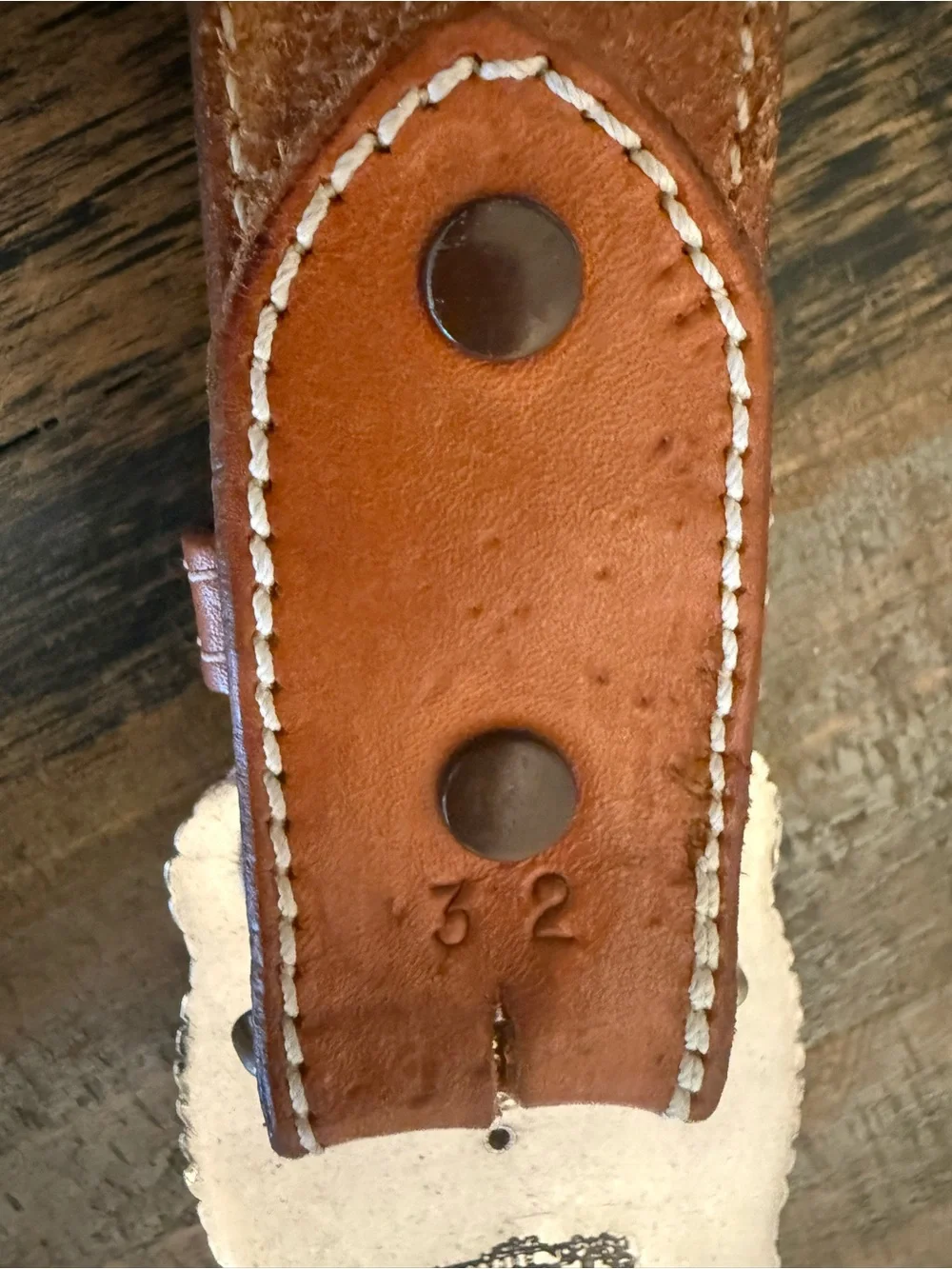 Nocona Silver-Tone Buckle with Tan Leather Strap